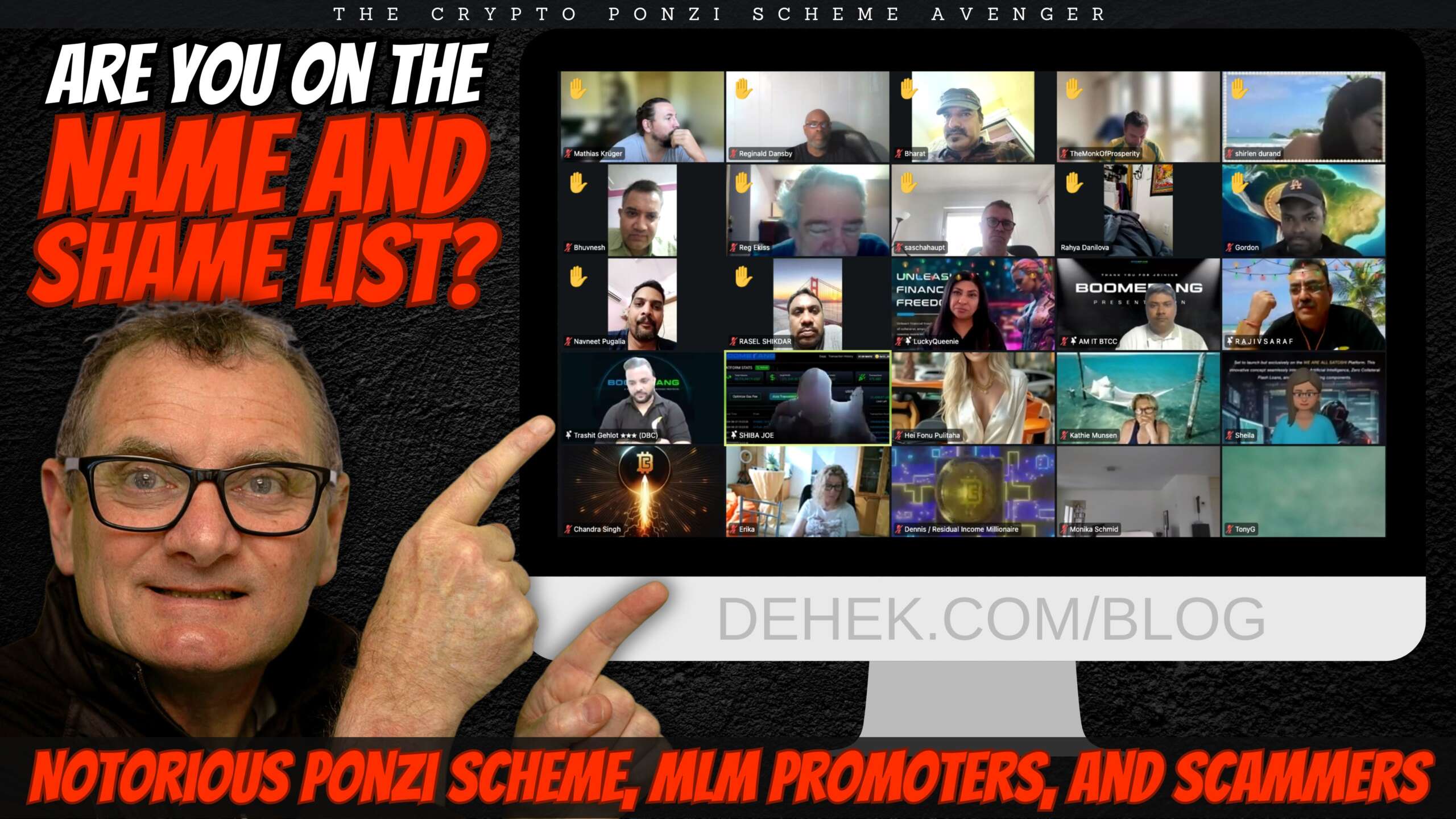 The Official Avenger Name and Shame List of Notorious Ponzi Scheme, MLM Promoters, and Scammers