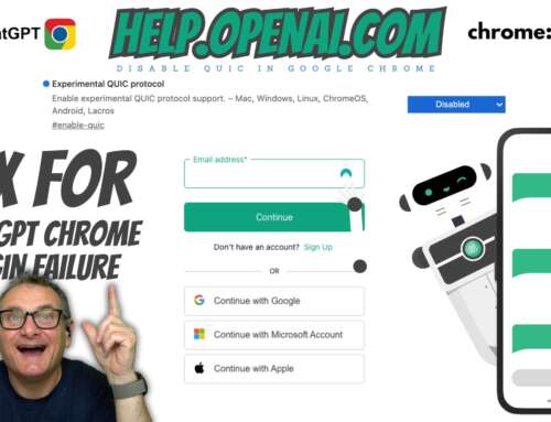 BUG FIX ChatGPT Chrome Login Issues: chrome://flags/#enable-quic DISABLE Experimental QUIC Protocol!